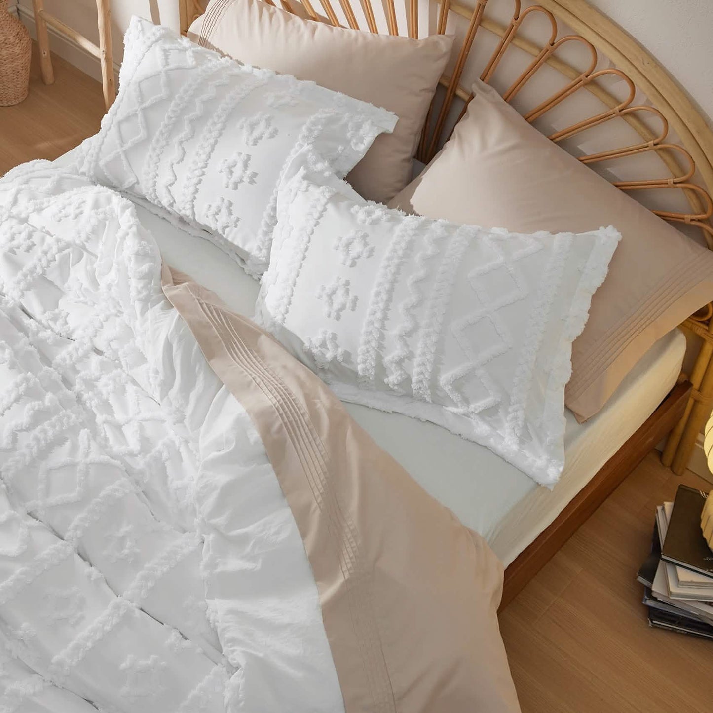 GentleSoft® Boho Tufted Embroidery Duvet Cover Set