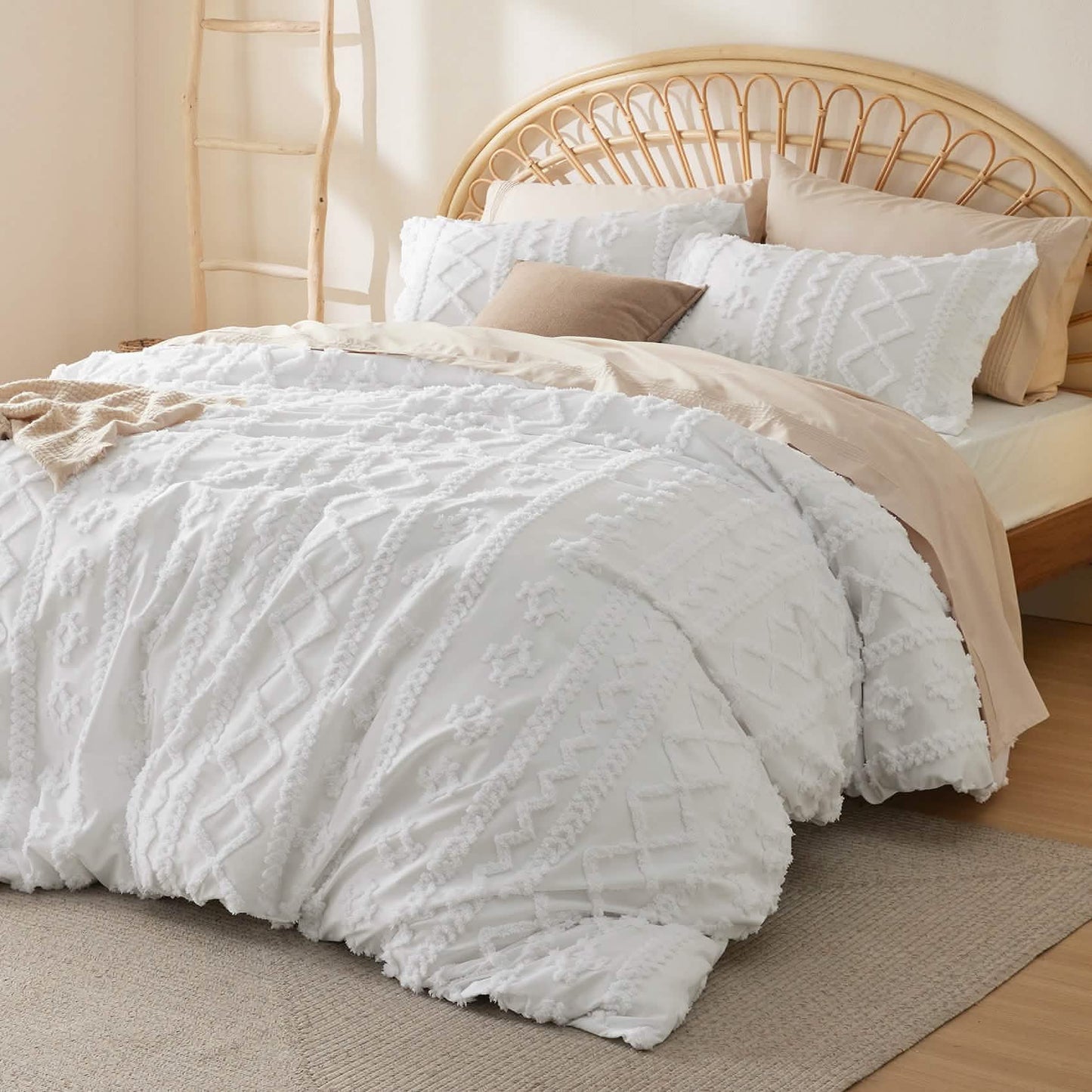 GentleSoft® Boho Tufted Embroidery Duvet Cover Set