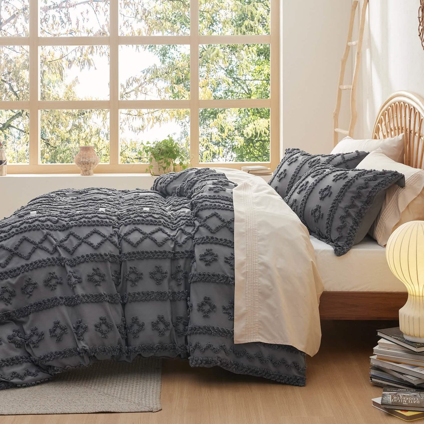 GentleSoft® Boho Tufted Embroidery Duvet Cover Set