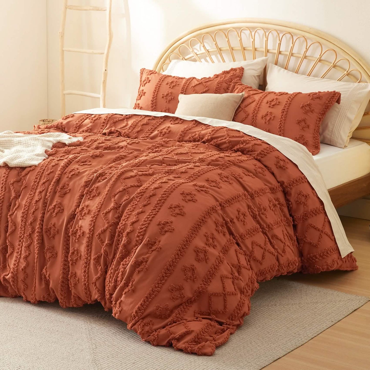 GentleSoft® Boho Tufted Embroidery Duvet Cover Set