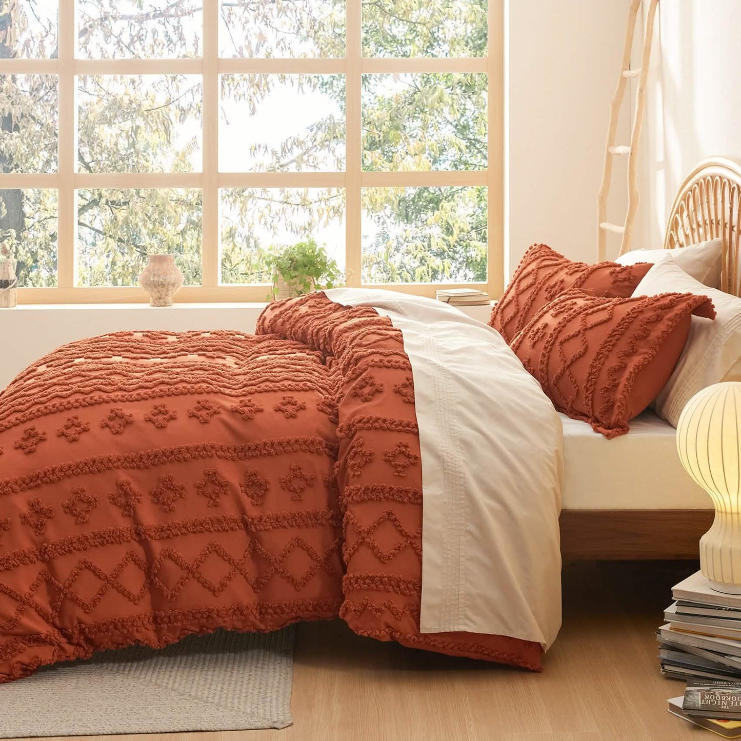 GentleSoft® Boho Tufted Embroidery Duvet Cover Set