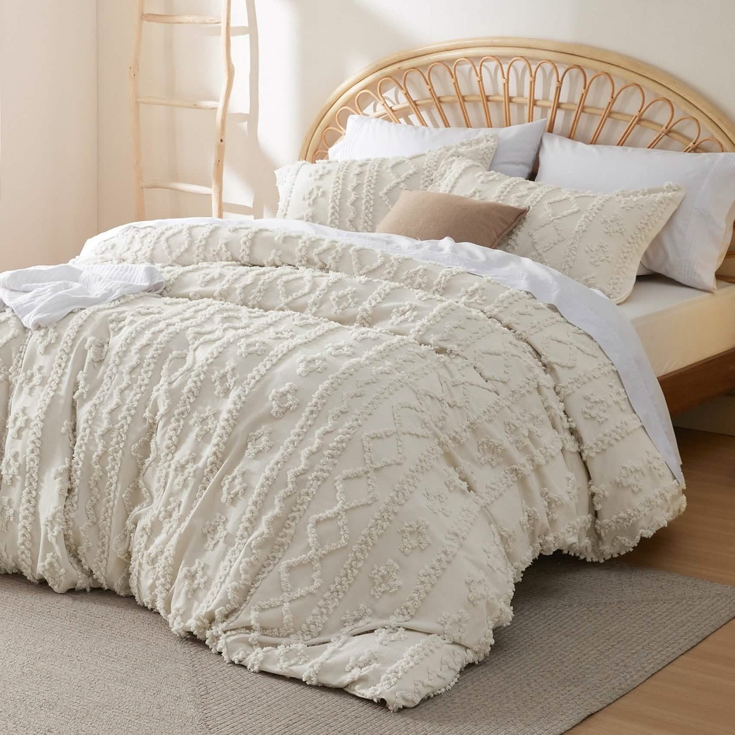 GentleSoft® Boho Tufted Embroidery Duvet Cover Set