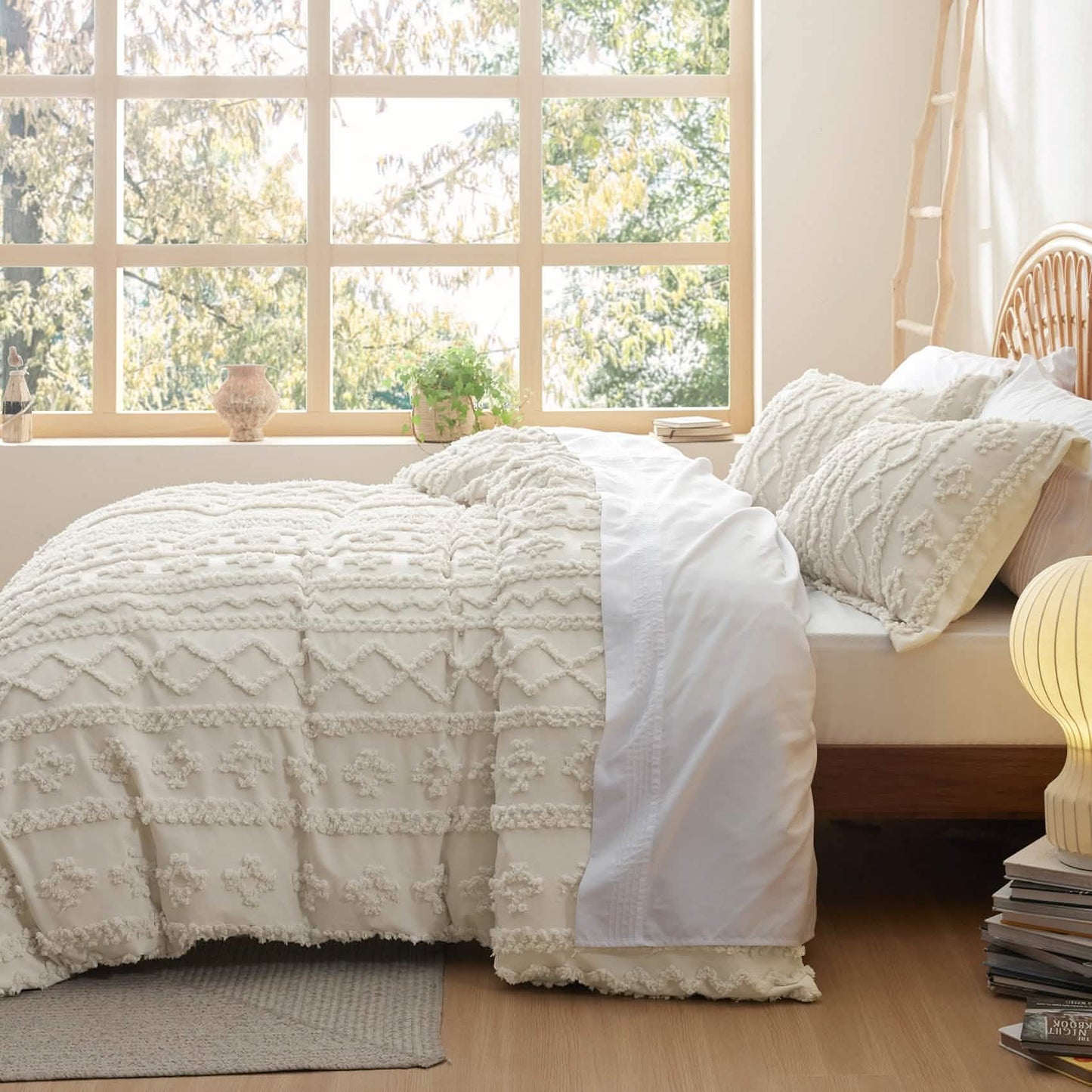 GentleSoft® Boho Tufted Embroidery Duvet Cover Set