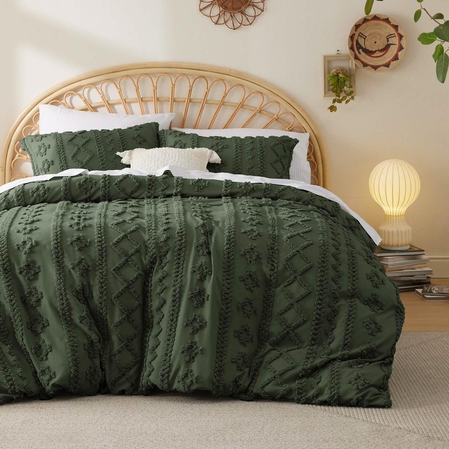 GentleSoft® Boho Tufted Embroidery Duvet Cover Set