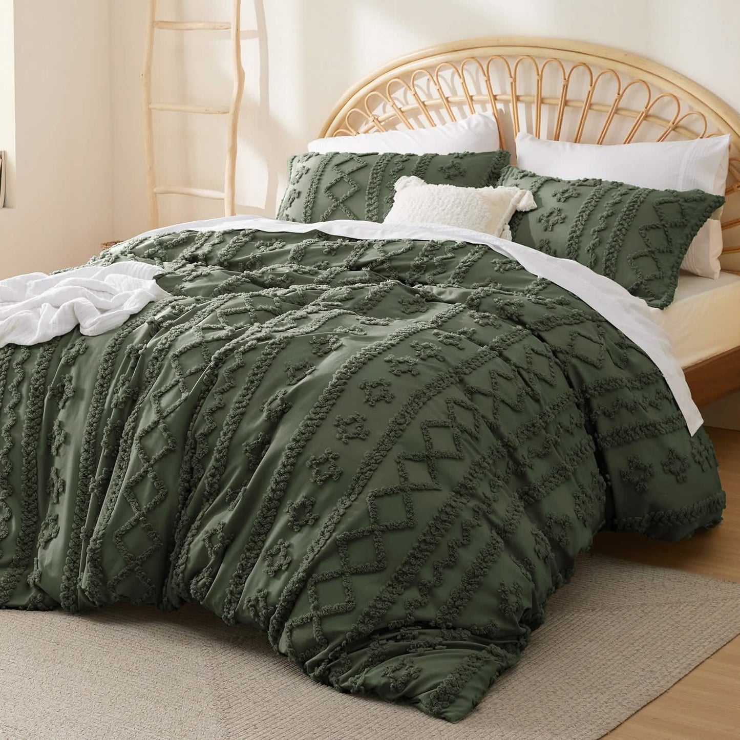 GentleSoft® Boho Tufted Embroidery Duvet Cover Set