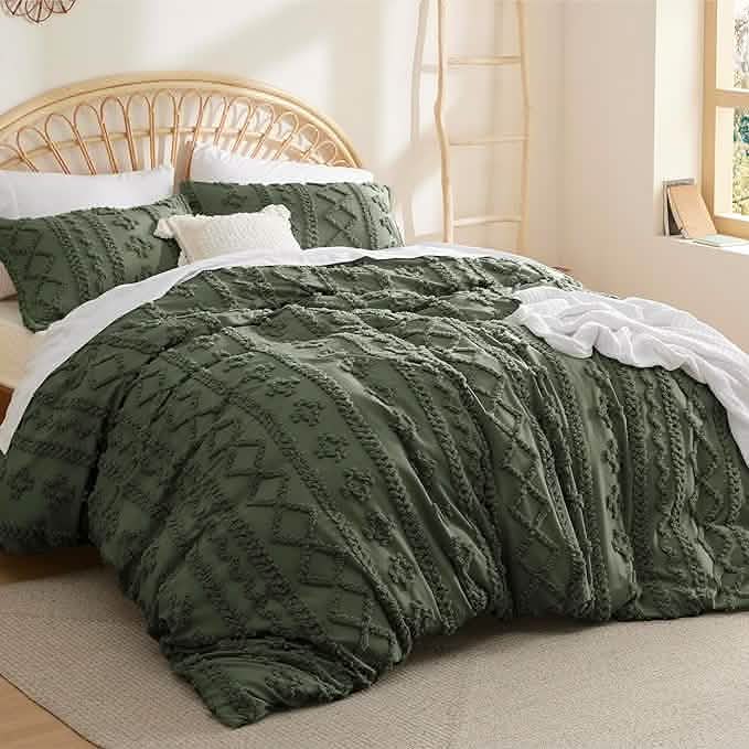 GentleSoft® Boho Tufted Embroidery Duvet Cover Set