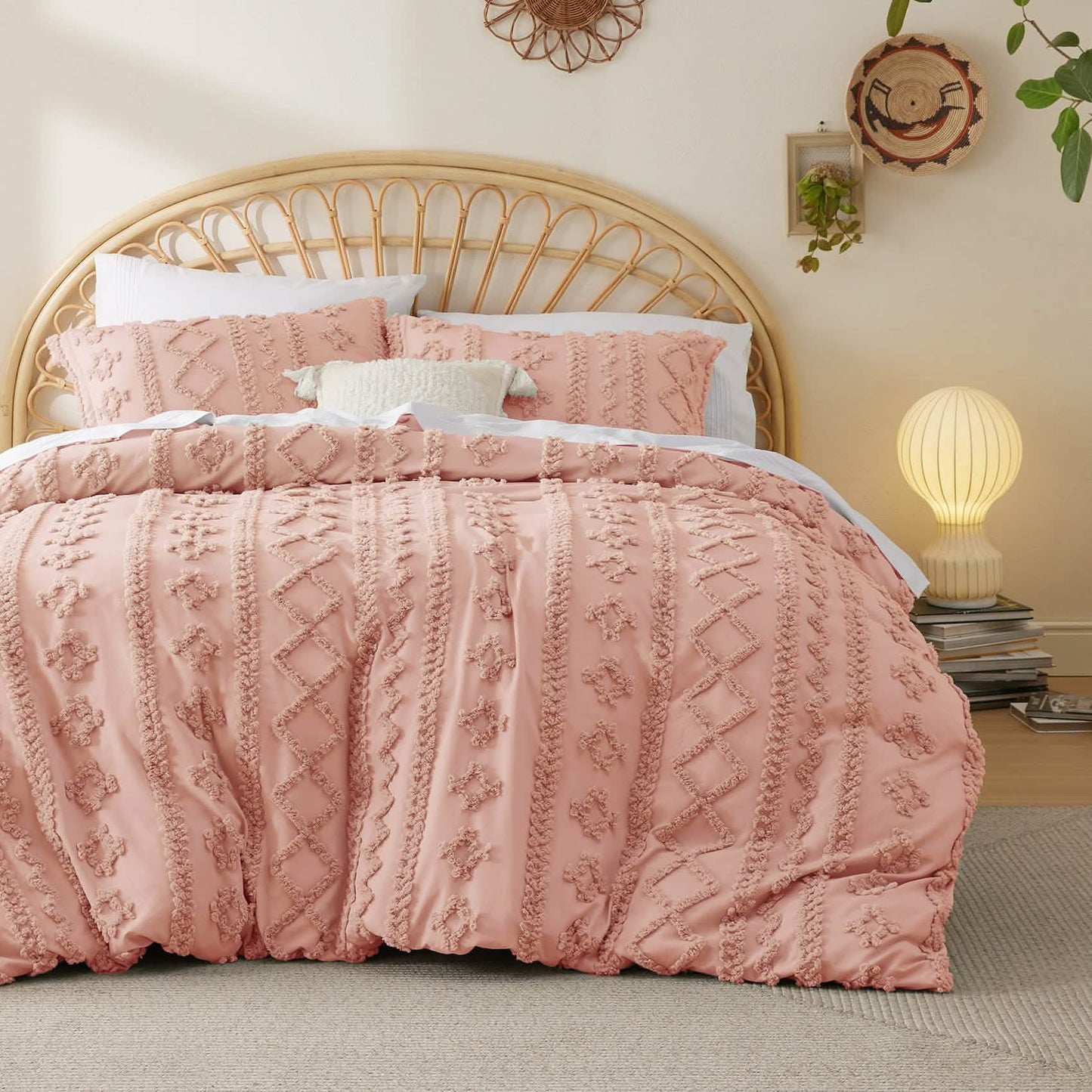 GentleSoft® Boho Tufted Embroidery Duvet Cover Set