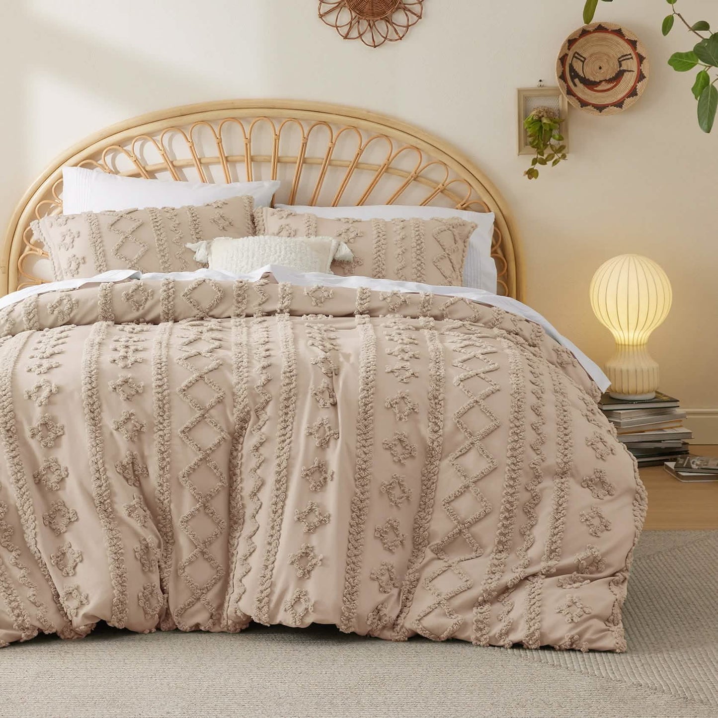 GentleSoft® Boho Tufted Embroidery Duvet Cover Set