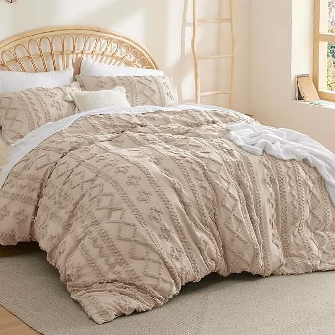 GentleSoft® Boho Tufted Embroidery Duvet Cover Set