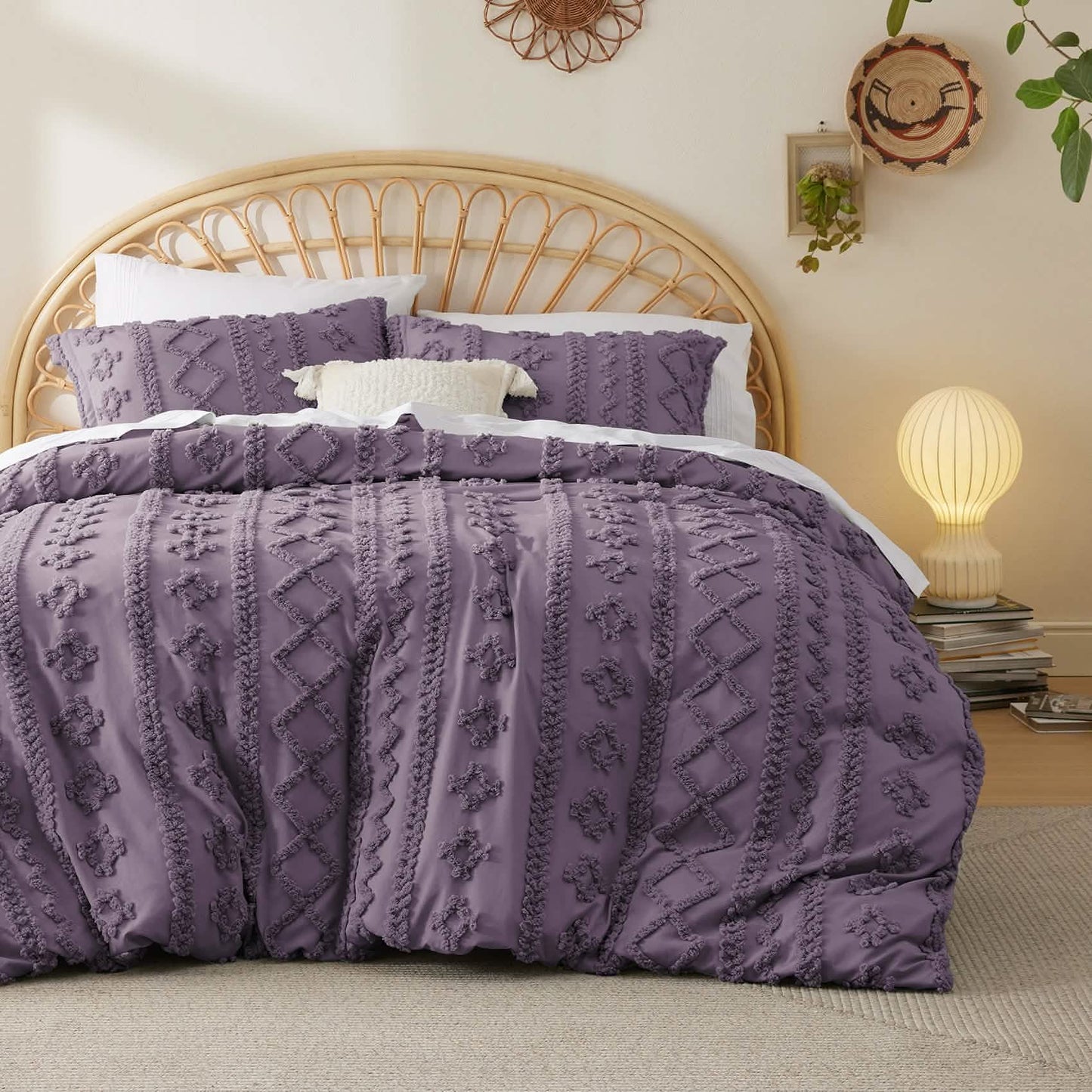 GentleSoft® Boho Tufted Embroidery Duvet Cover Set
