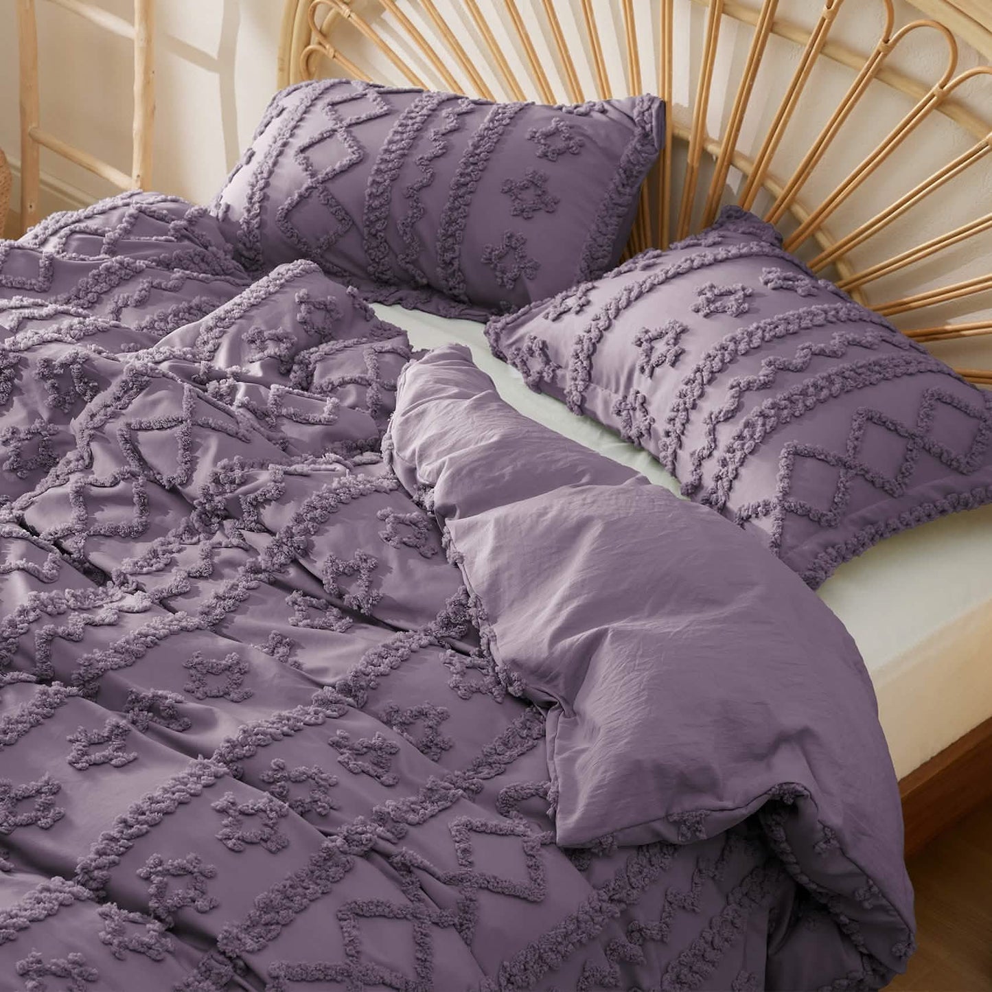 GentleSoft® Boho Tufted Embroidery Duvet Cover Set
