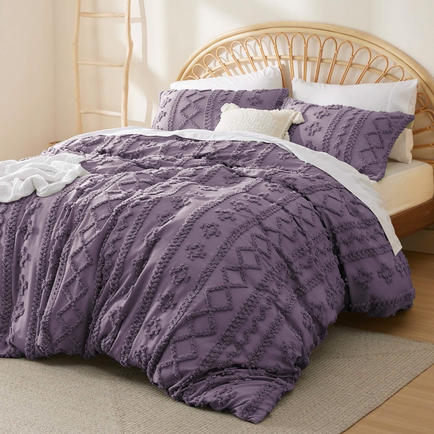 GentleSoft® Boho Tufted Embroidery Duvet Cover Set