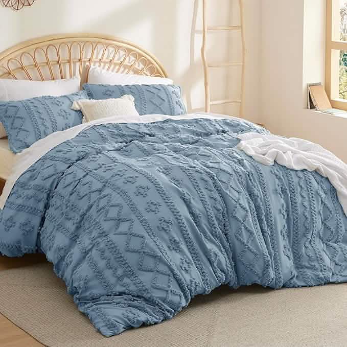 GentleSoft® Boho Tufted Embroidery Duvet Cover Set
