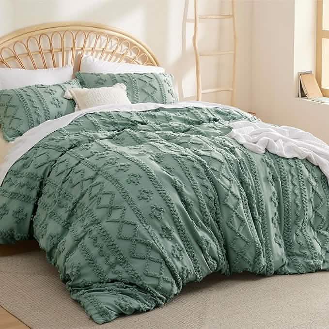 GentleSoft® Boho Tufted Embroidery Duvet Cover Set