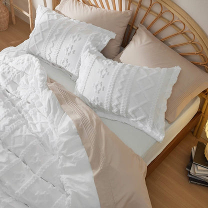 GentleSoft® Boho Tufted Embroidery Duvet Cover Set