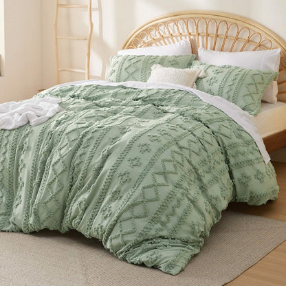 GentleSoft® Boho Tufted Embroidery Duvet Cover Set