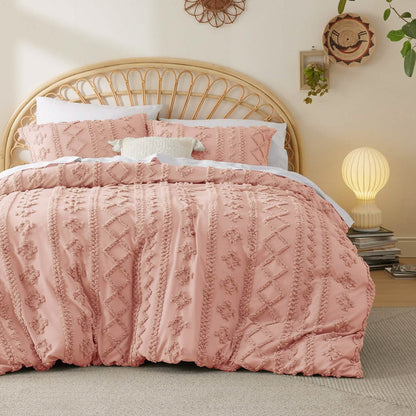 GentleSoft® Boho Tufted Embroidery Duvet Cover Set