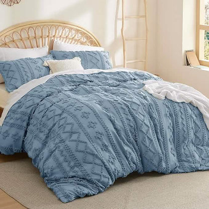 GentleSoft® Boho Tufted Embroidery Duvet Cover Set
